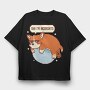 Corgi Dog Pixel, Tricou Oversize Barbati (Unisex)