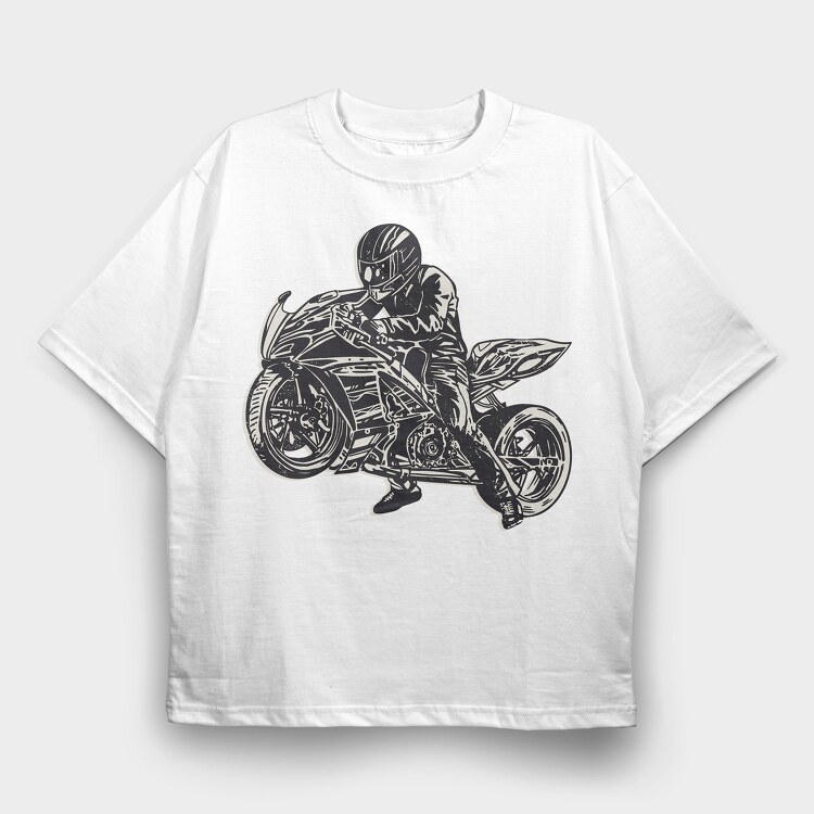 Big Bike, Tricou Oversize Barbati (Unisex)