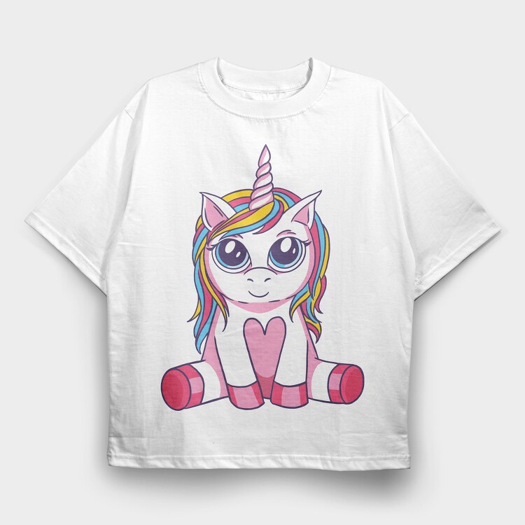 Big Eyes Unicorn, Tricou Oversize Barbati (Unisex)