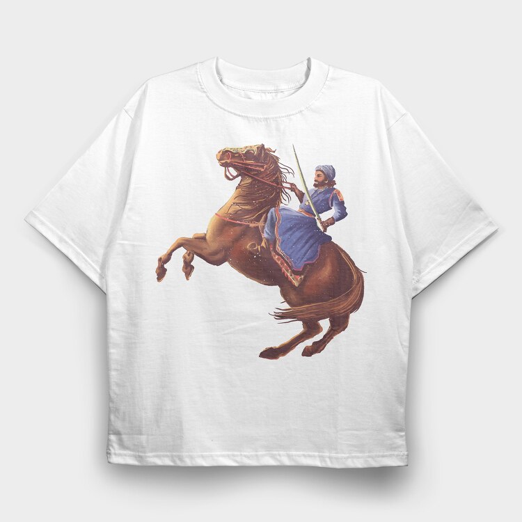 King and Horse Painting, Tricou Oversize Barbati (Unisex)