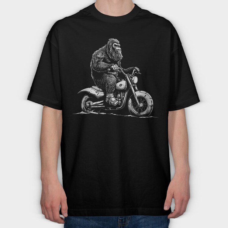 Big Foot Motorcycle, Tricou Oversize Barbati (Unisex)