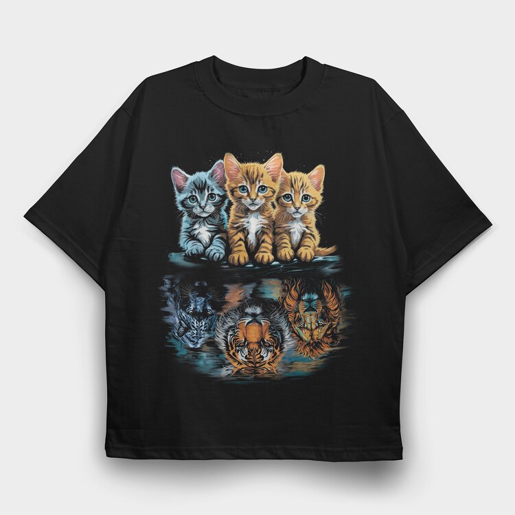 Kittens Strenght Big Cats, Tricou Oversize Barbati (Unisex)