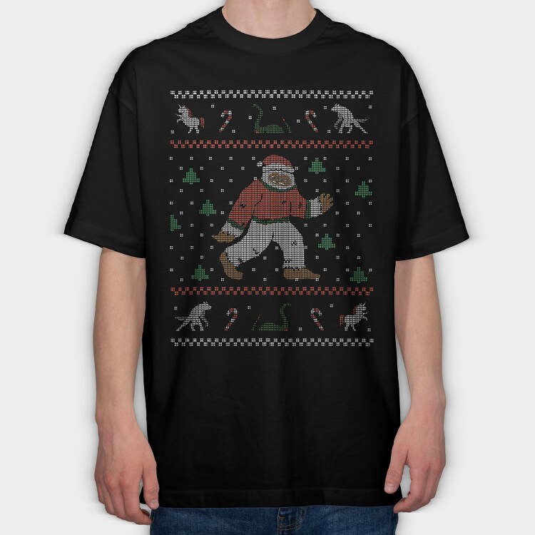 Bigfoot Ugly Sweater, Tricou Oversize Barbati (Unisex)