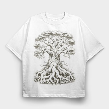 Old Tree, Tricou Oversize Barbati (Unisex)