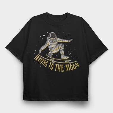 Skating to the Moon, Tricou Oversize Barbati (Unisex)