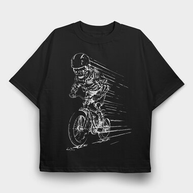 Skeleton Bicycle, Tricou Oversize Barbati (Unisex)