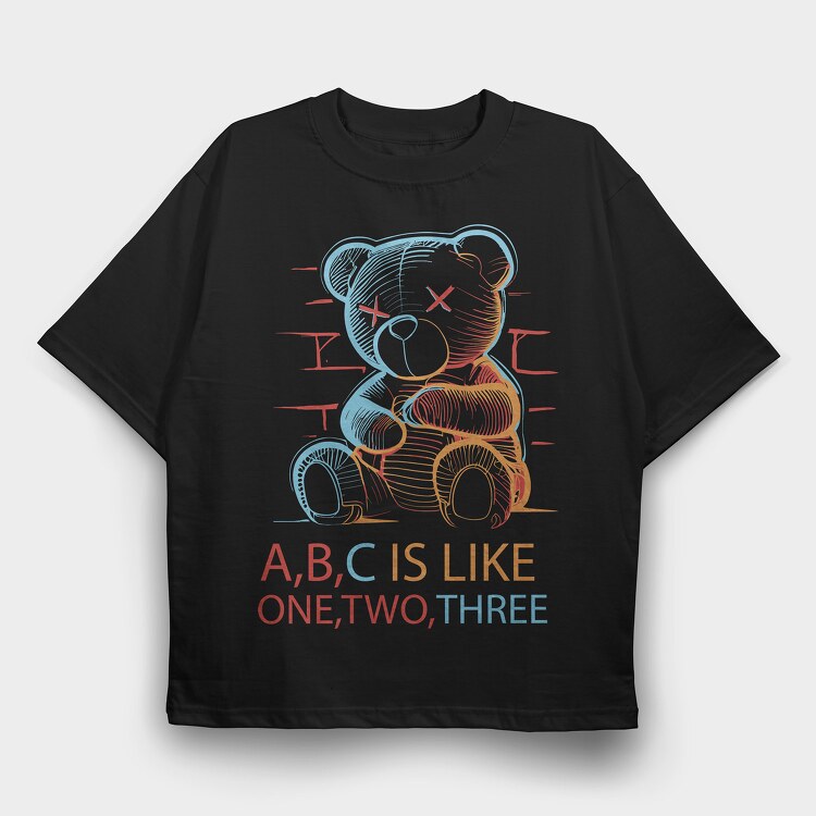 One Two Three, Tricou Oversize Barbati (Unisex)