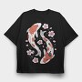 Koi Fish With Cherry Blossom, Tricou Oversize Barbati (Unisex)