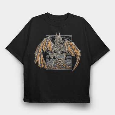 Skeleton Dragon, Tricou Oversize Barbati (Unisex)