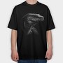 Komodo Dragon Monochrome, Tricou Oversize Barbati (Unisex)