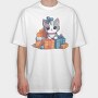 Birthday Cat, Tricou Oversize Barbati (Unisex)