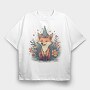 Birthday Fox, Tricou Oversize Barbati (Unisex)