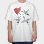 Crane Broken Heart, Tricou Oversize Barbati (Unisex)