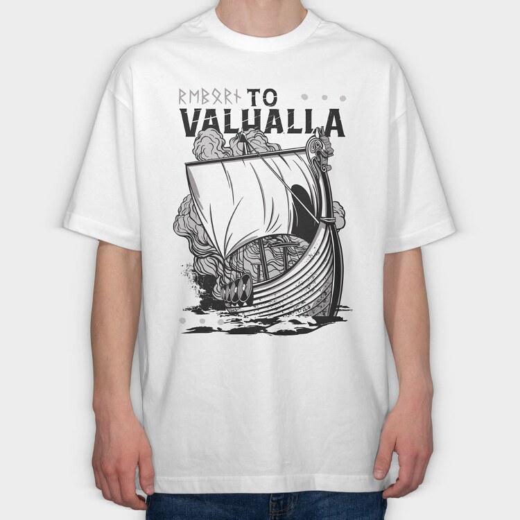 Viking Valhalla, Tricou Oversize Barbati (Unisex)