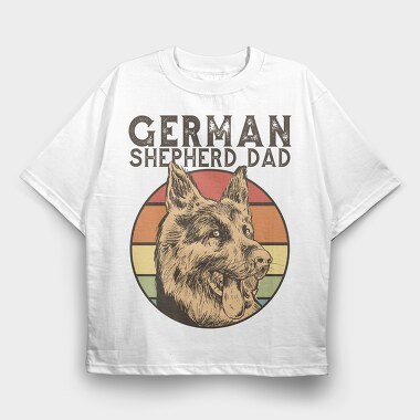 German Shepherd Dad, Tricou Oversize Barbati (Unisex)