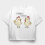 Crazy Funny Chickens, Tricou Oversize Barbati (Unisex)