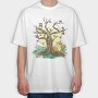 Owl Fox Tree, Tricou Oversize Barbati (Unisex)