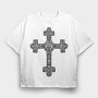 Germanic Cross Handdrawn, Tricou Oversize Barbati (Unisex)
