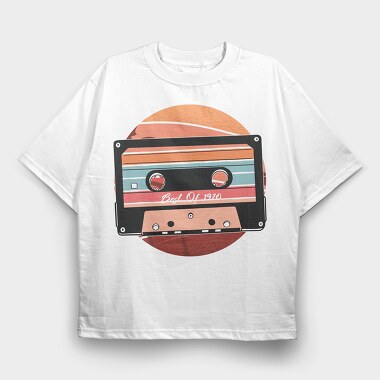 Vintage Cassette Design, Tricou Oversize Barbati (Unisex)