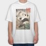 Panda Butterfly Japanese, Tricou Oversize Barbati (Unisex)