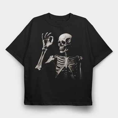 Skeleton Ok, Tricou Oversize Barbati (Unisex)
