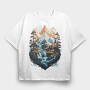 Landscape Winter, Tricou Oversize Barbati (Unisex)