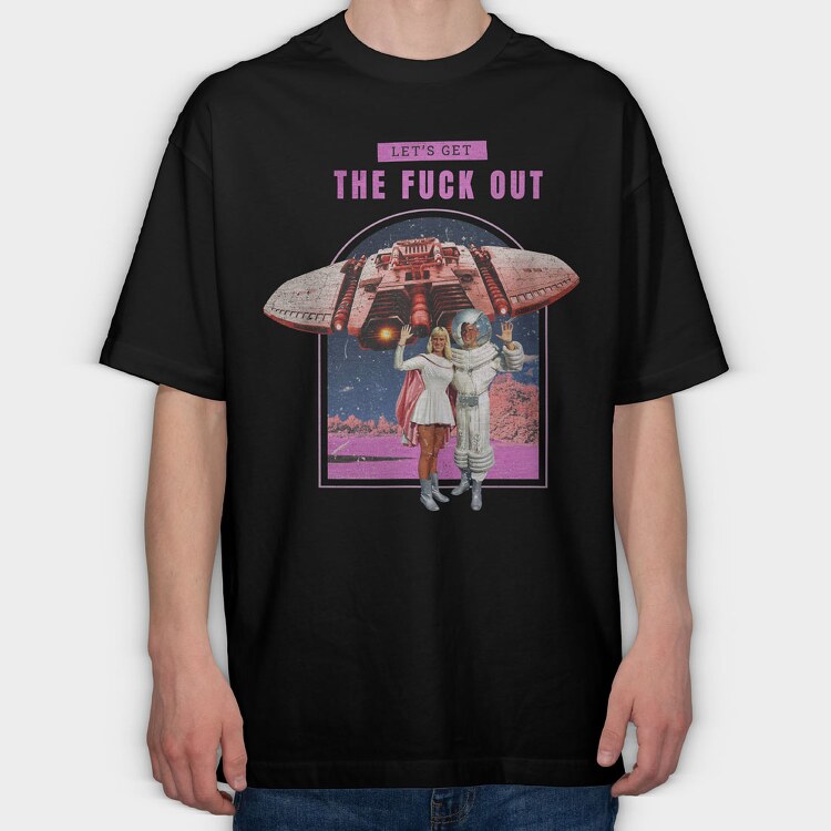 Vintage Get Out, Tricou Oversize Barbati (Unisex)