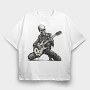 Skeleton Playing Electric Guitar, Tricou Oversize Barbati (Unisex)