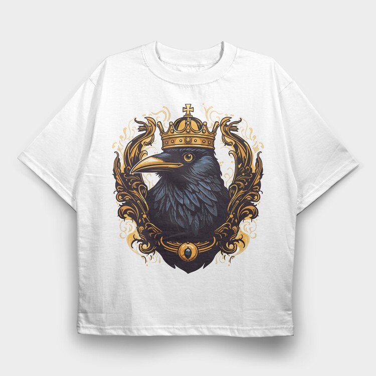 Crow Gold Crown, Tricou Oversize Barbati (Unisex)
