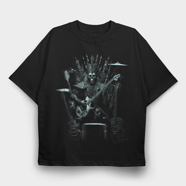 Skeleton Rock King, Tricou Oversize Barbati (Unisex)