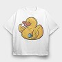 Bodybuilder Duck, Tricou Oversize Barbati (Unisex)