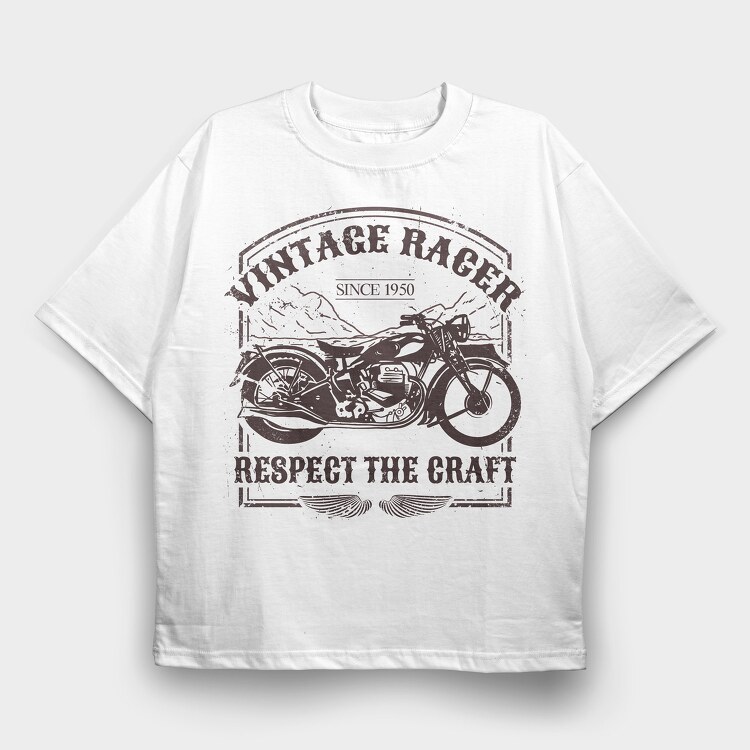 Vintage Racer, Tricou Oversize Barbati (Unisex)