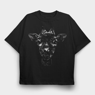 Giraffe Portrait, Tricou Oversize Barbati (Unisex)