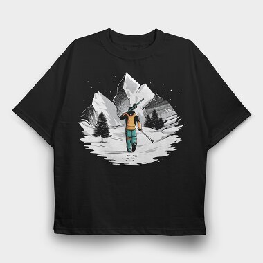 Skiing Mountain Engineering, Tricou Oversize Barbati (Unisex)