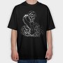 Patched Flamingo Portrait, Tricou Oversize Barbati (Unisex)