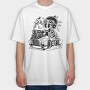 Skull Car Cartoon, Tricou Oversize Barbati (Unisex)