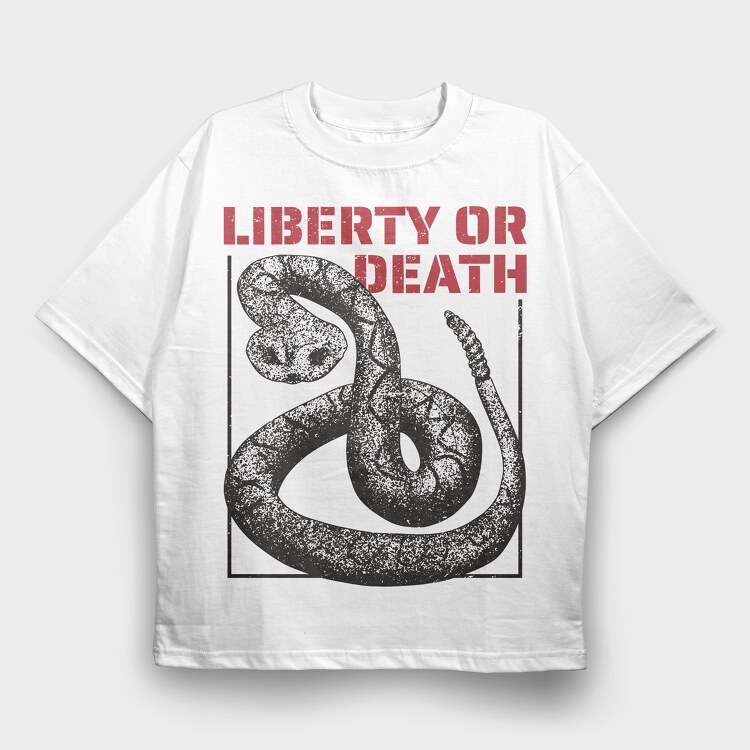Liberty or Death Snake, Tricou Oversize Barbati (Unisex)