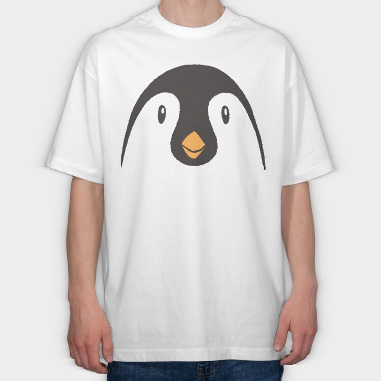 Penguin Face, Tricou Oversize Barbati (Unisex)