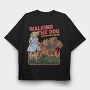 Girl With Three Head Dog, Tricou Oversize Barbati (Unisex)