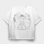 Vitruvian Man Video Games, Tricou Oversize Barbati (Unisex)