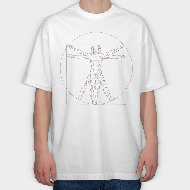 Vitruvian Man, Tricou Oversize Barbati (Unisex)