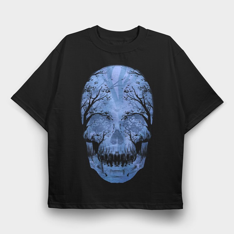 Skull Forest, Tricou Oversize Barbati (Unisex)