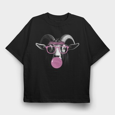 Goat Monochrome Bubblegum, Tricou Oversize Barbati (Unisex)