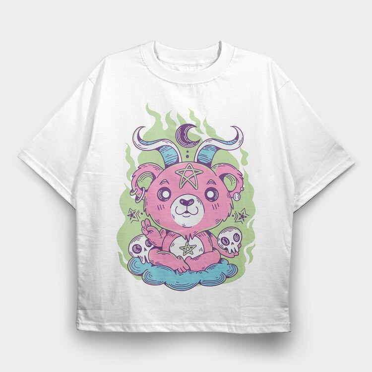 Cute Pastel Bear, Tricou Oversize Barbati (Unisex)