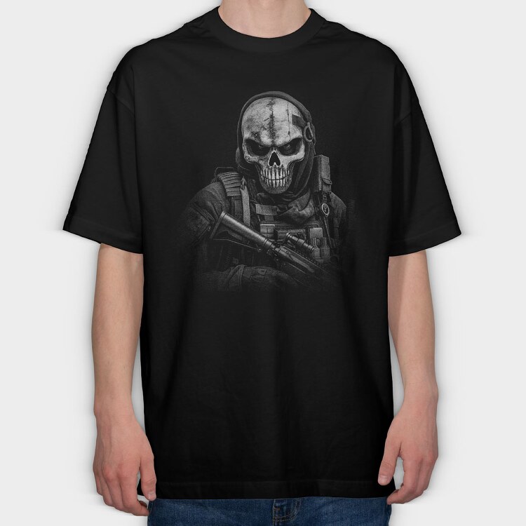 Skull Mask Special Forces, Tricou Oversize Barbati (Unisex)