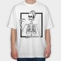 Skull Messy Bun Coffee, Tricou Oversize Barbati (Unisex)