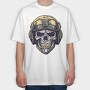 Skull Military Helmet, Tricou Oversize Barbati (Unisex)