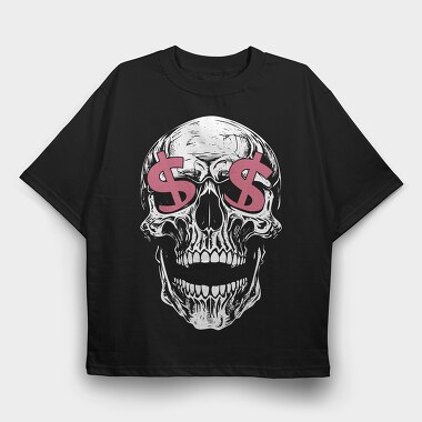 Skull Money, Tricou Oversize Barbati (Unisex)