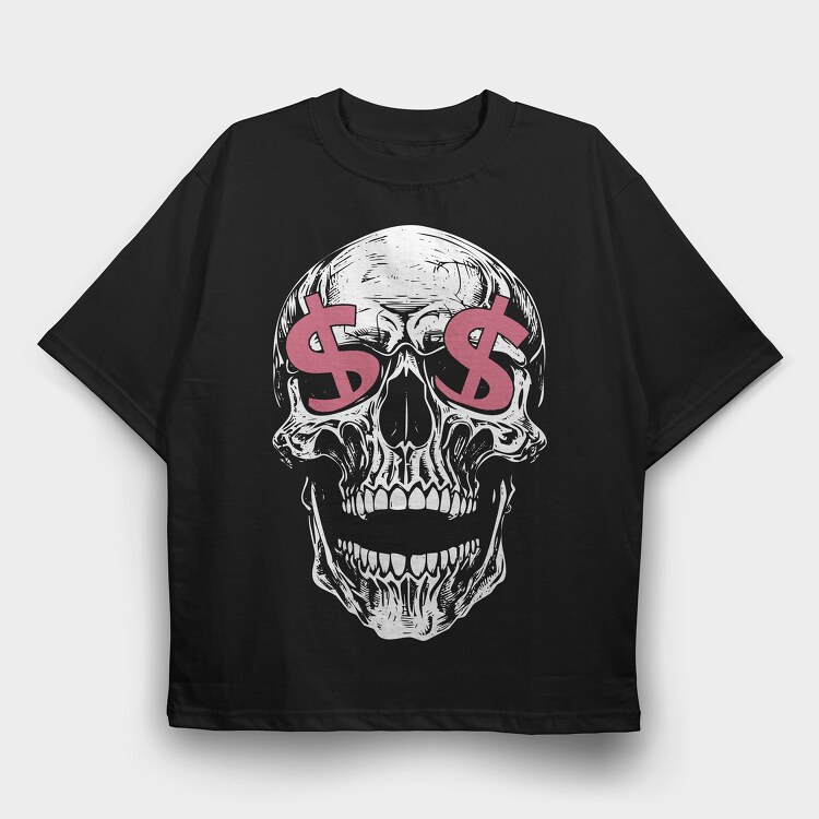 Skull Money, Tricou Oversize Barbati (Unisex)