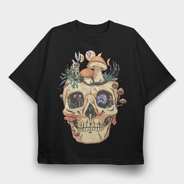 Skull Mushrooms Goblin, Tricou Oversize Barbati (Unisex)